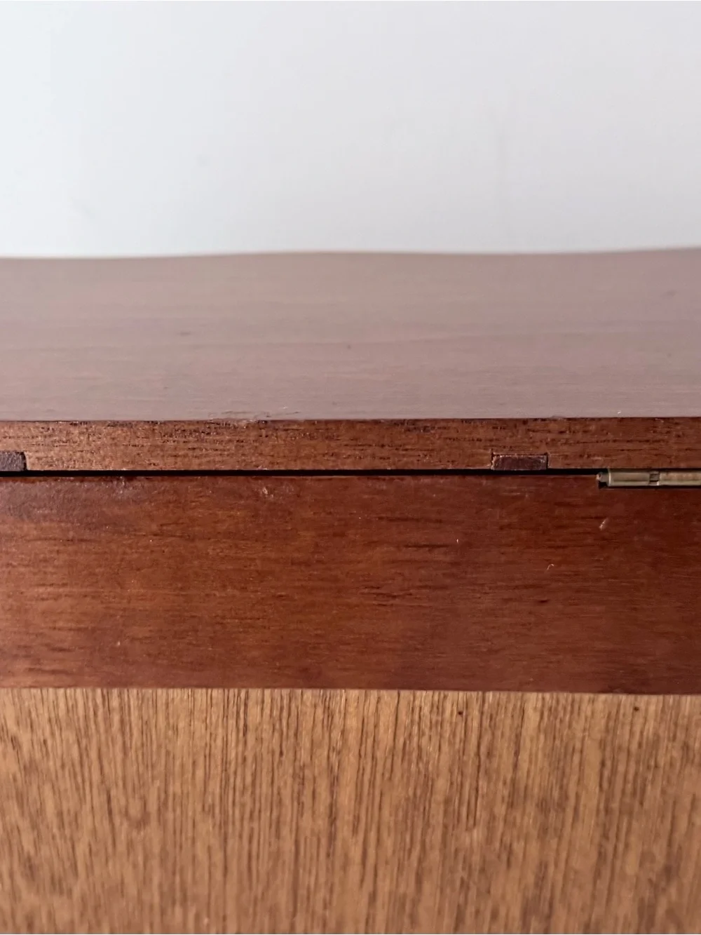 Wooden Jewelry Box with Brass Accents - Brown